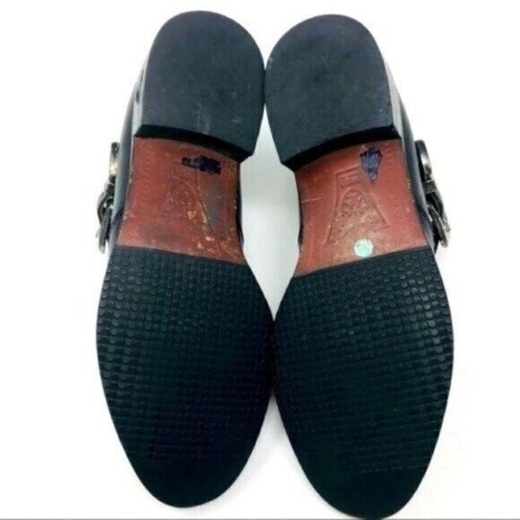 Ariat Black leather ankle boots US 6.5B BoxP buckle weaved leather western - Picture 5 of 6